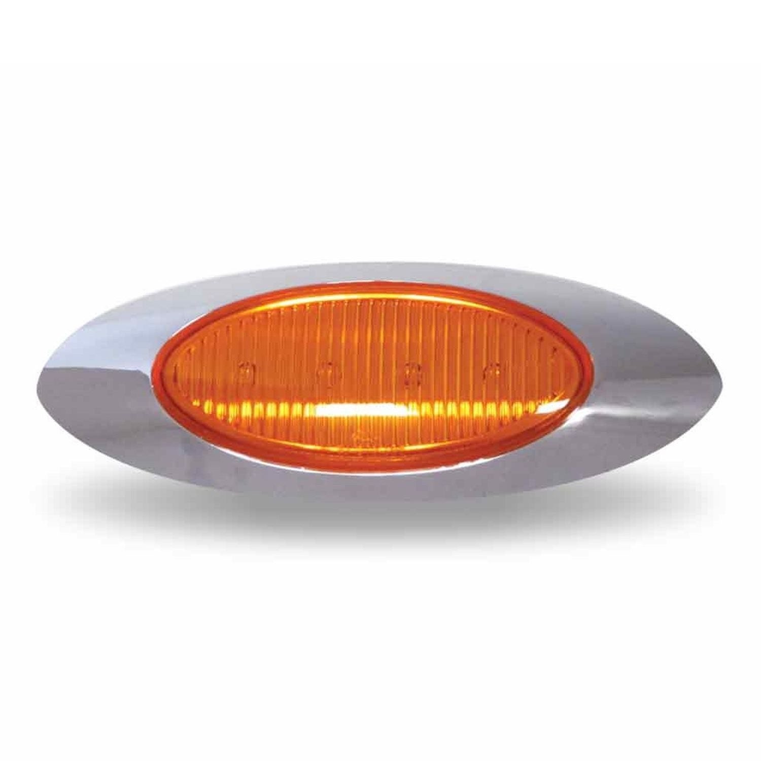 Luz LED Lateral &Aacute;mbar de 4ta Generaci&oacute;n - Reemplazo para Panelite M1 - 4 Diodos LED - 12V - Bisel Cromado Incluido - Alta Durabilidad - Marca TRUX