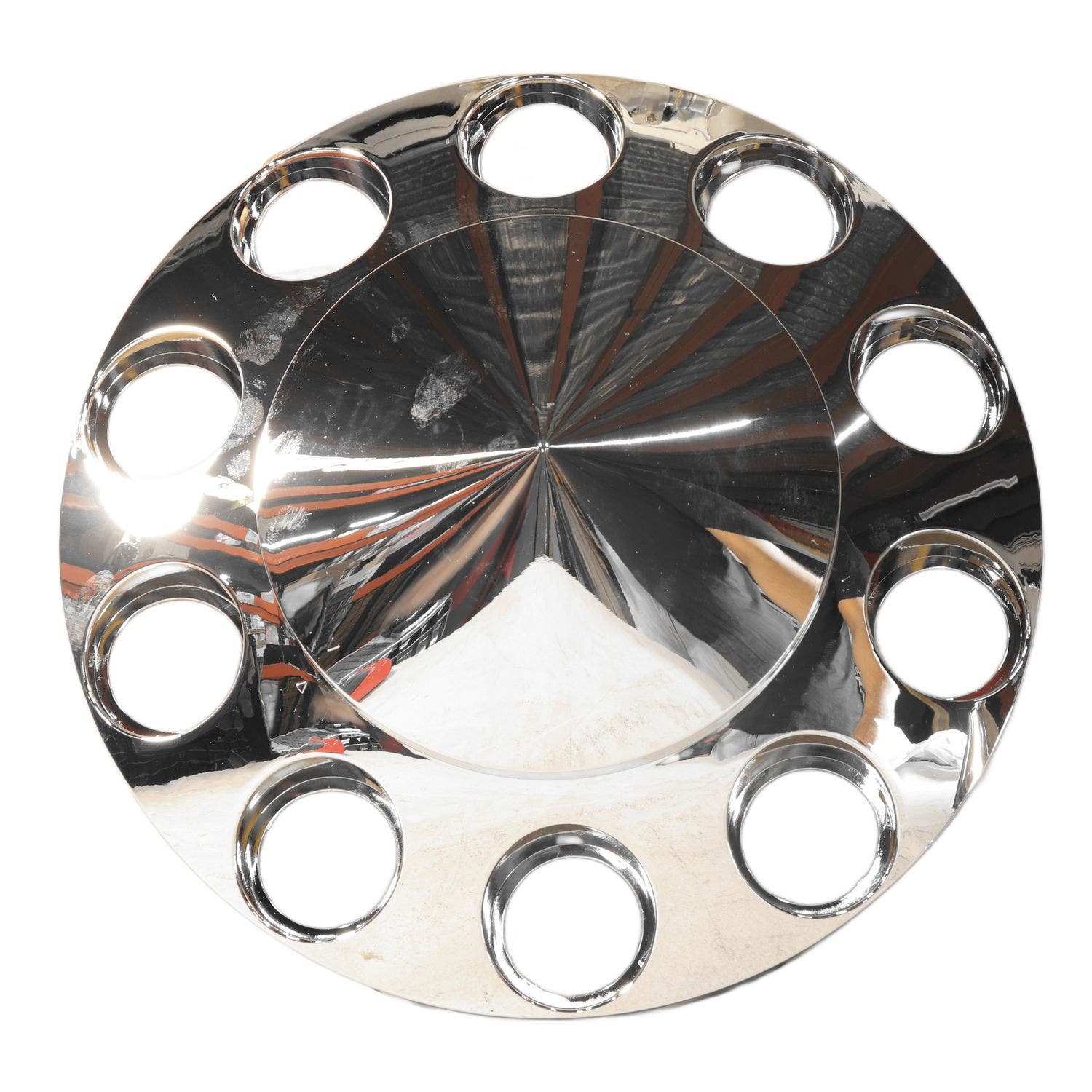 Cubierta de Maza Delantera ABS Pl&aacute;stico Cromado - Incluye Tapachuchos Removible + 10 Tapas de Tuerca Roscadas Puntiagudas de 33mm - Acabado Brillante Premium - Marca TRUX